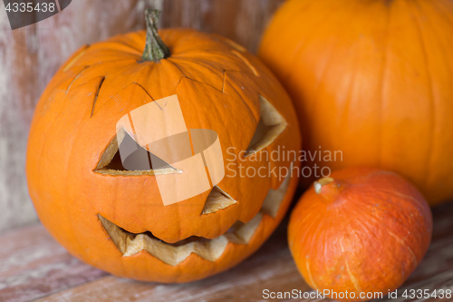 Image of jack-o-lantern or carved halloween pumpkin