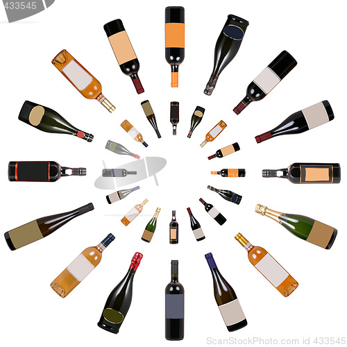 Image of Wine bottles composition