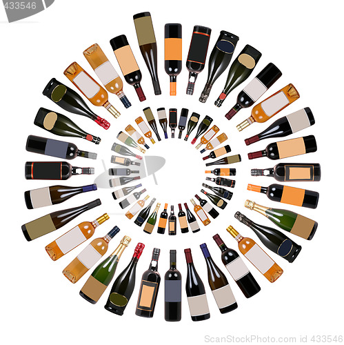 Image of Wine bottles composition