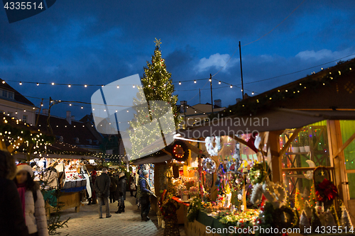 Image of christmas market at tallinn old town hall square