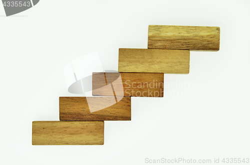 Image of Wood block stacking as step stair