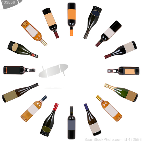 Image of Wine bottles composition