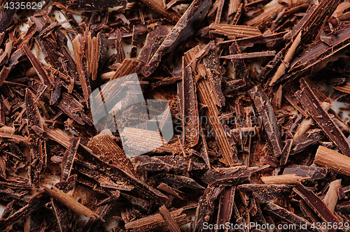 Image of grated chocolate closeup