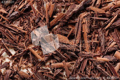 Image of grated chocolate closeup