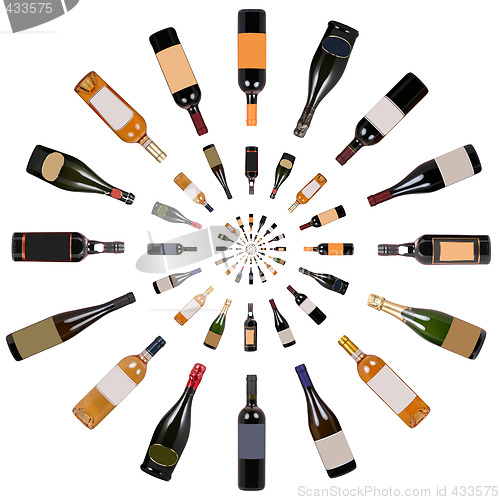 Image of Wine bottles composition