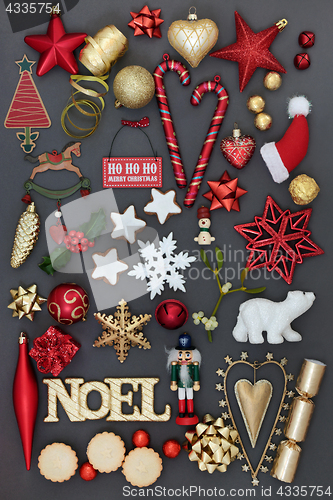 Image of Noel Sign with Christmas Decorations