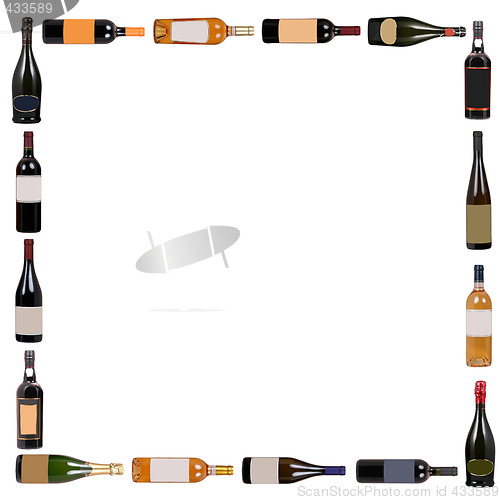 Image of Wine bottles composition