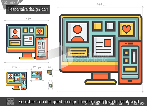 Image of Responsive design line icon.