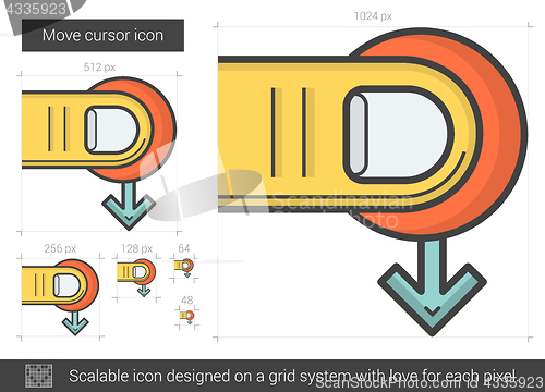 Image of Move cursor line icon.