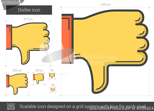 Image of Dislike line icon.