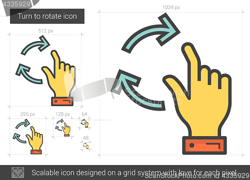 Image of Turn to rotate line icon.