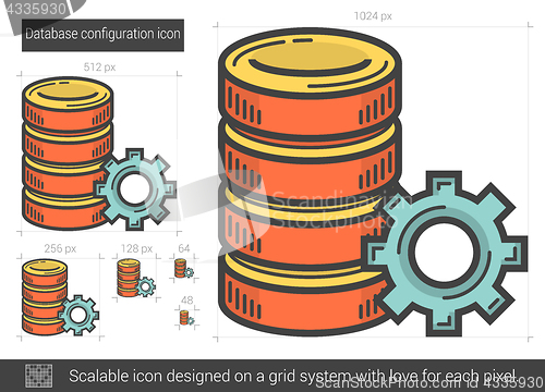 Image of Database configuration line icon.