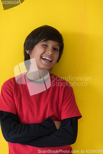 Image of Portrait of a happy young boy