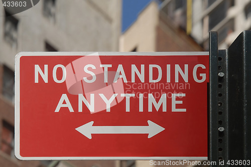 Image of No standing anytime sign