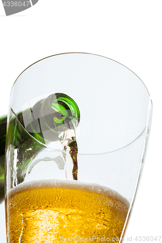 Image of Glass of beer and bottle