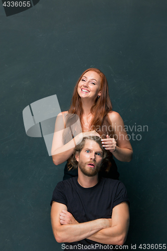 Image of The young couple with different emotions