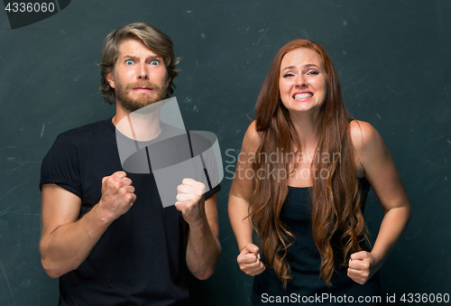 Image of The young couple with different emotions