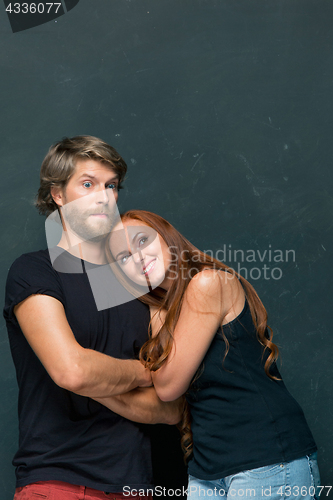 Image of The young couple with different emotions