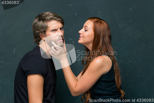 Image of The young couple with different emotions