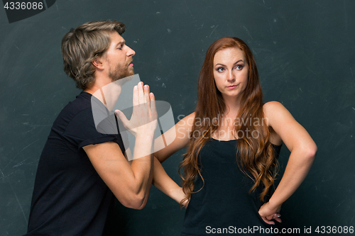 Image of The young couple with different emotions