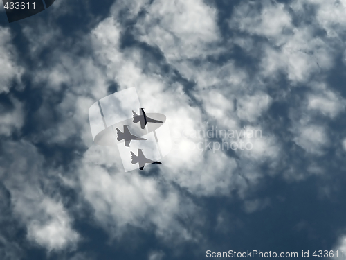 Image of War aircrafts in the blue sky