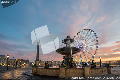 Image of Fountain at Place de la Concorde in Paris 