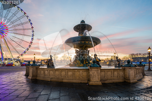 Image of Fountain at Place de la Concorde in Paris 