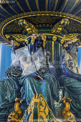 Image of Fountain at Place de la Concorde in Paris France 