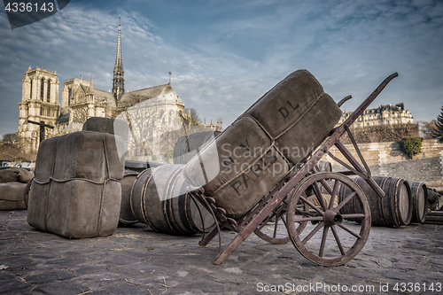 Image of Docks of Notre Dame Cathedral in Paris 