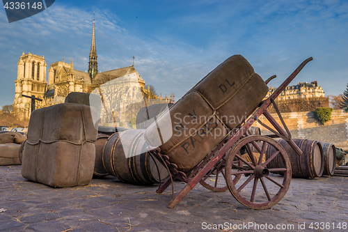 Image of Docks of Notre Dame Cathedral in Paris 