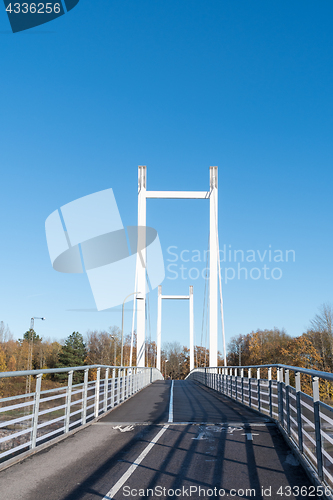 Image of Modern hanging footbridge