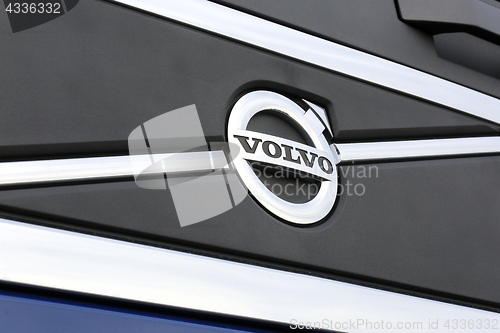 Image of Volvo Logo on Truck Front