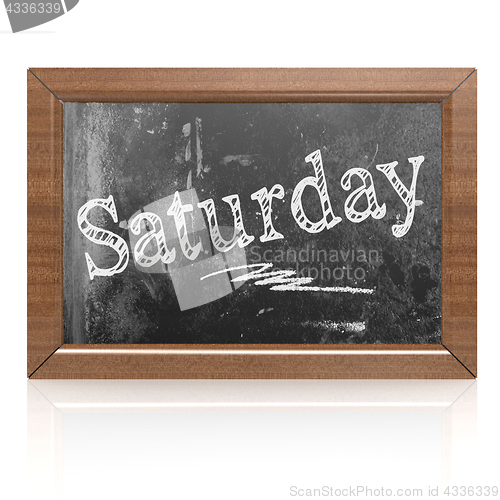 Image of  Saturday text written on blackboard