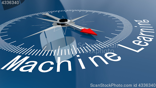 Image of Blue compass with Machine Learning word