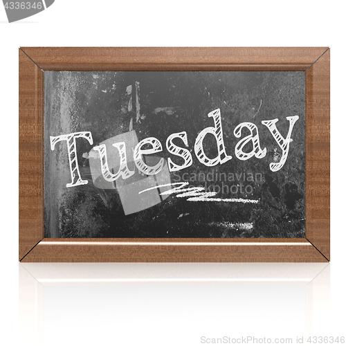 Image of Tuesday text written on blackboard