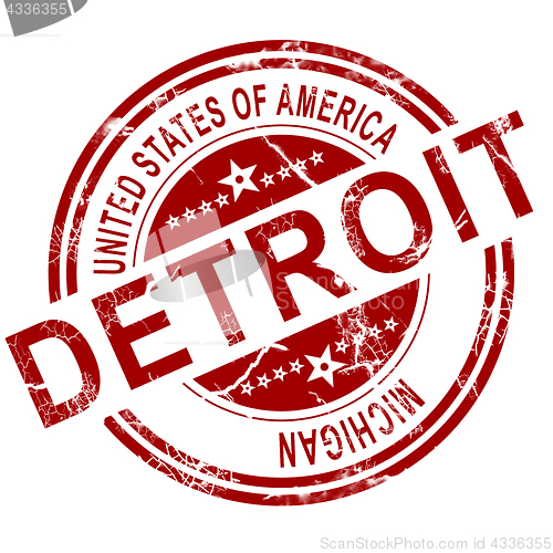 Image of Detroit stamp with white background