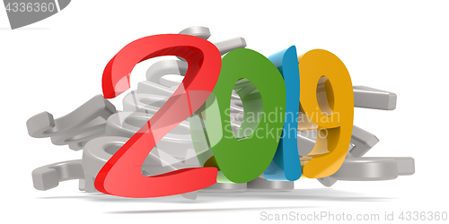 Image of Year 2019 isolated with white background