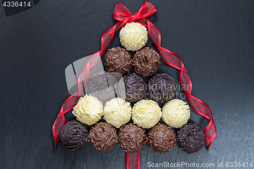 Image of Chocolate Christmas tree on black 