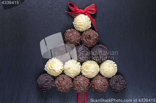 Image of Chocolate Christmas tree on black