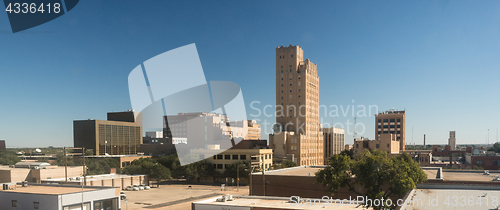 Image of Abilene Texas Downtown City Skyliine Late Summer Weekend Afterno