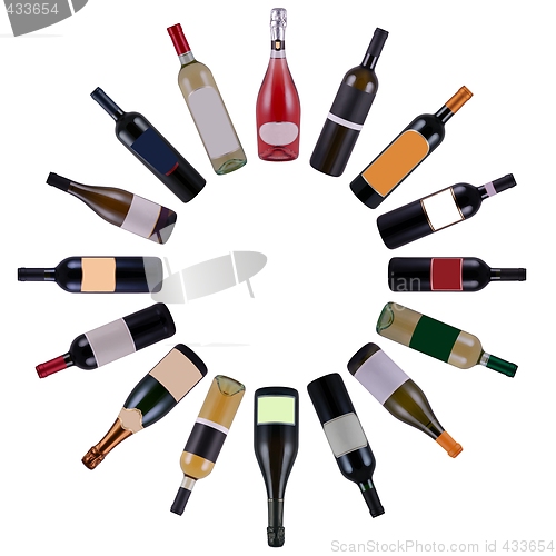 Image of Wine bottles composition