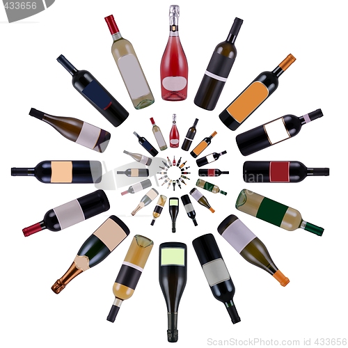 Image of Wine bottles composition