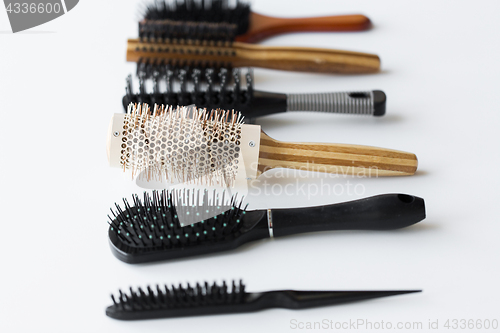 Image of different hair brushes or combs