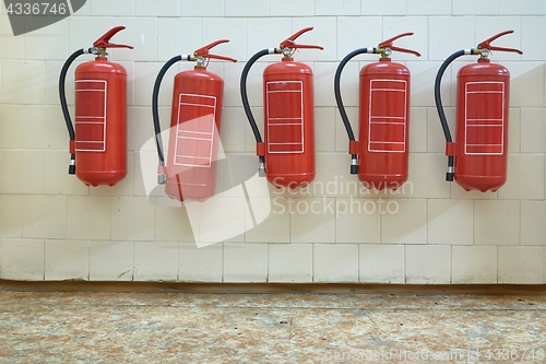 Image of Fire extinguishers on the wall