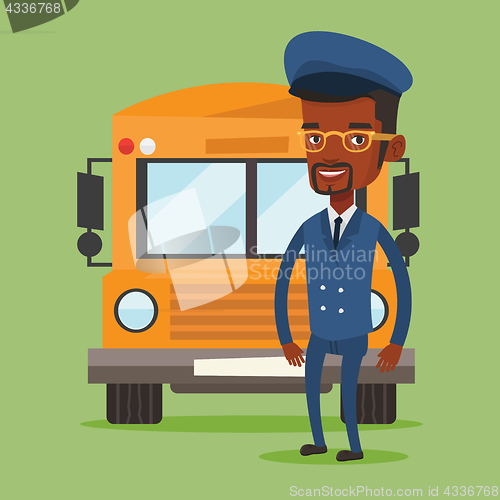 Image of School bus driver vector illustration.