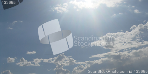 Image of Blue sky with light from above