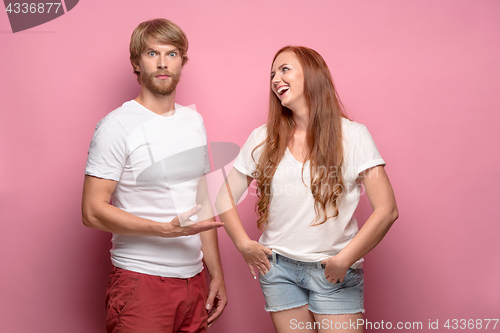 Image of The young couple with different emotions