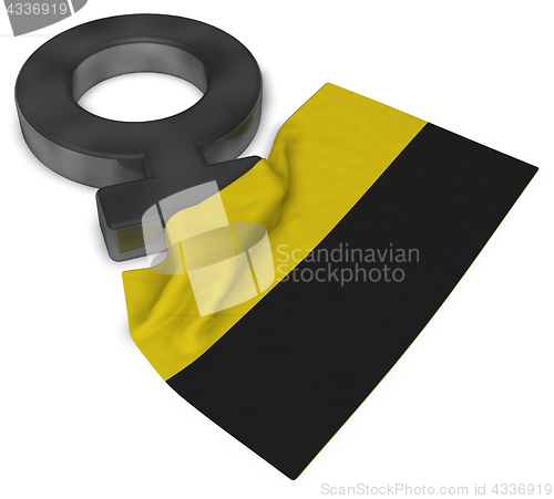 Image of female symbol and flag of saxony-anhalt - 3d rendering