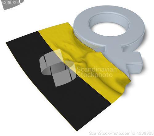 Image of female symbol and flag of saxony-anhalt - 3d rendering