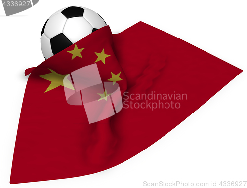 Image of soccer ball and flag of china - 3d rendering